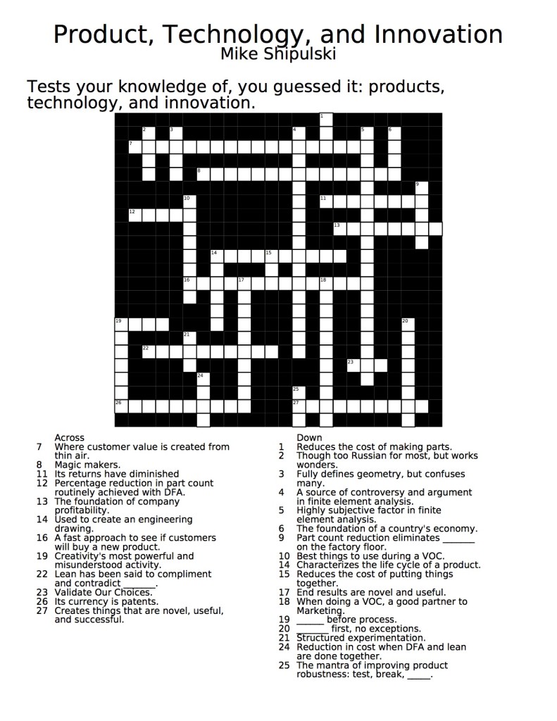 Crossword - Product Technology Innovation
